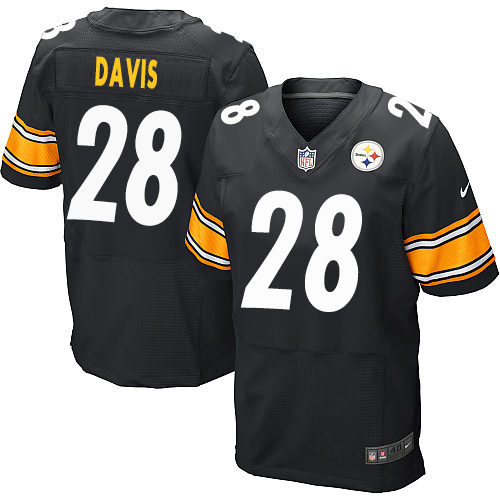 Men's Elite Sean Davis Nike Jersey Black Home - #28 NFL Pittsburgh Steelers